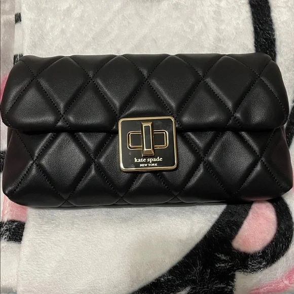 Kate Spade Mini Carey  Black Quilted crossbody - Picture 5 of 7